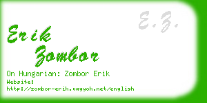 erik zombor business card